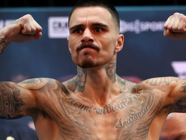 Kambosos has his mum’s tattooed on his chest. Picture: Kelly Defina/Getty Images