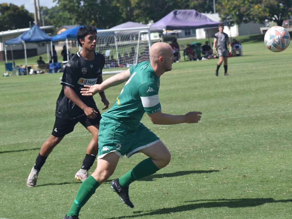 Frenchville Football six-a-side carnival, men's A final, Clinton versus Central, at Jardine Park, Rockhampton, February 25, 2024.