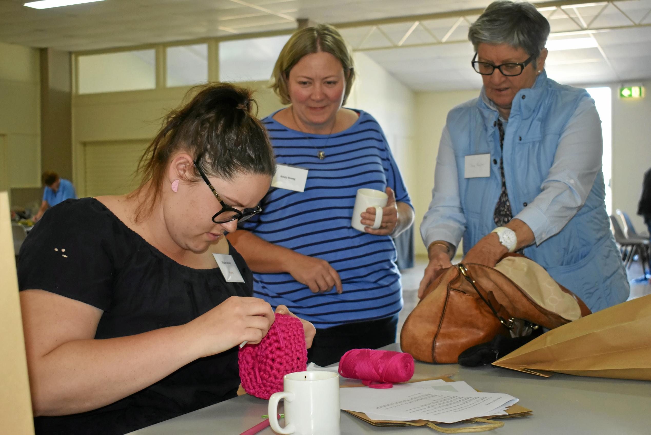 Micah Arnold, Sue Taylor and Vicki Knight. Picture: Jorja McDonnell