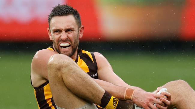 Jack Gunston is unlikely to be fit to play against Fremantle in Perth on Saturday. Picture: Getty Images