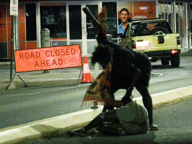 Violence is a common sight on the streets of Alice Springs. Picture: Sam Boneham