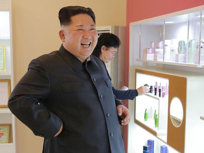 Pyongyang Cosmetics Factory<span id="U631630873697hl" style="font-family:'Courier New';">™</span> … Because you’re worth it. Picture: AFP/KCNA via KNS