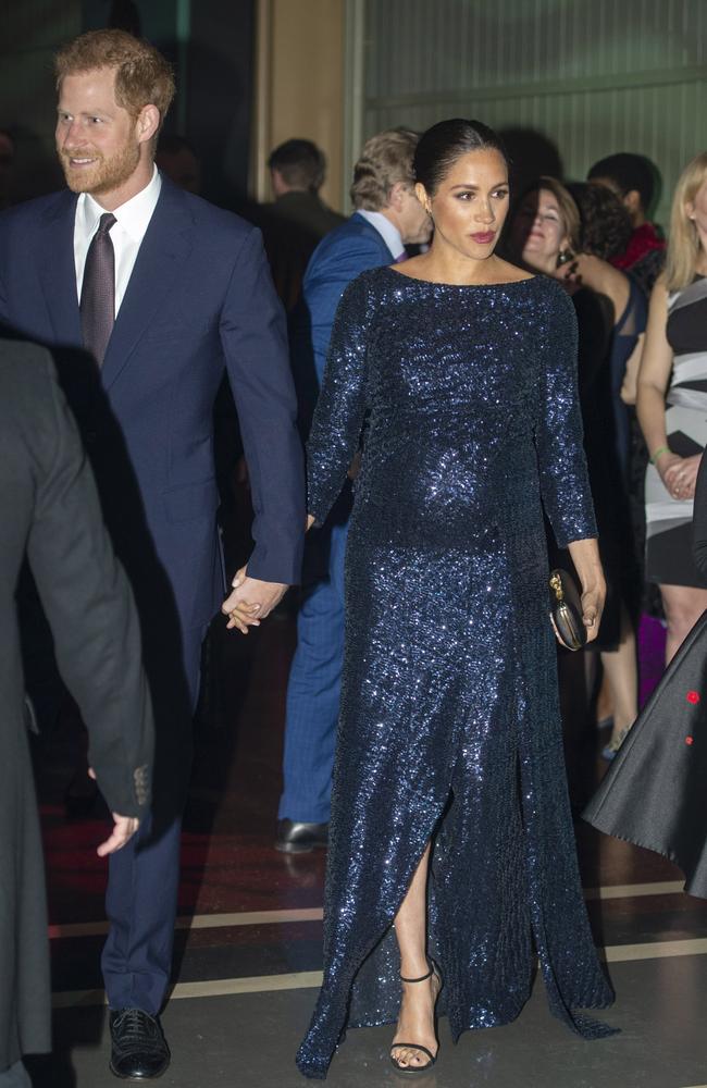 Prince Harry, Duke of Sussex and Meghan, Duchess of Sussex attend the Cirque du Soleil Premiere Of "TOTEM" at Royal Albert Hall on January 16, 2019 in London. Picture: Getty