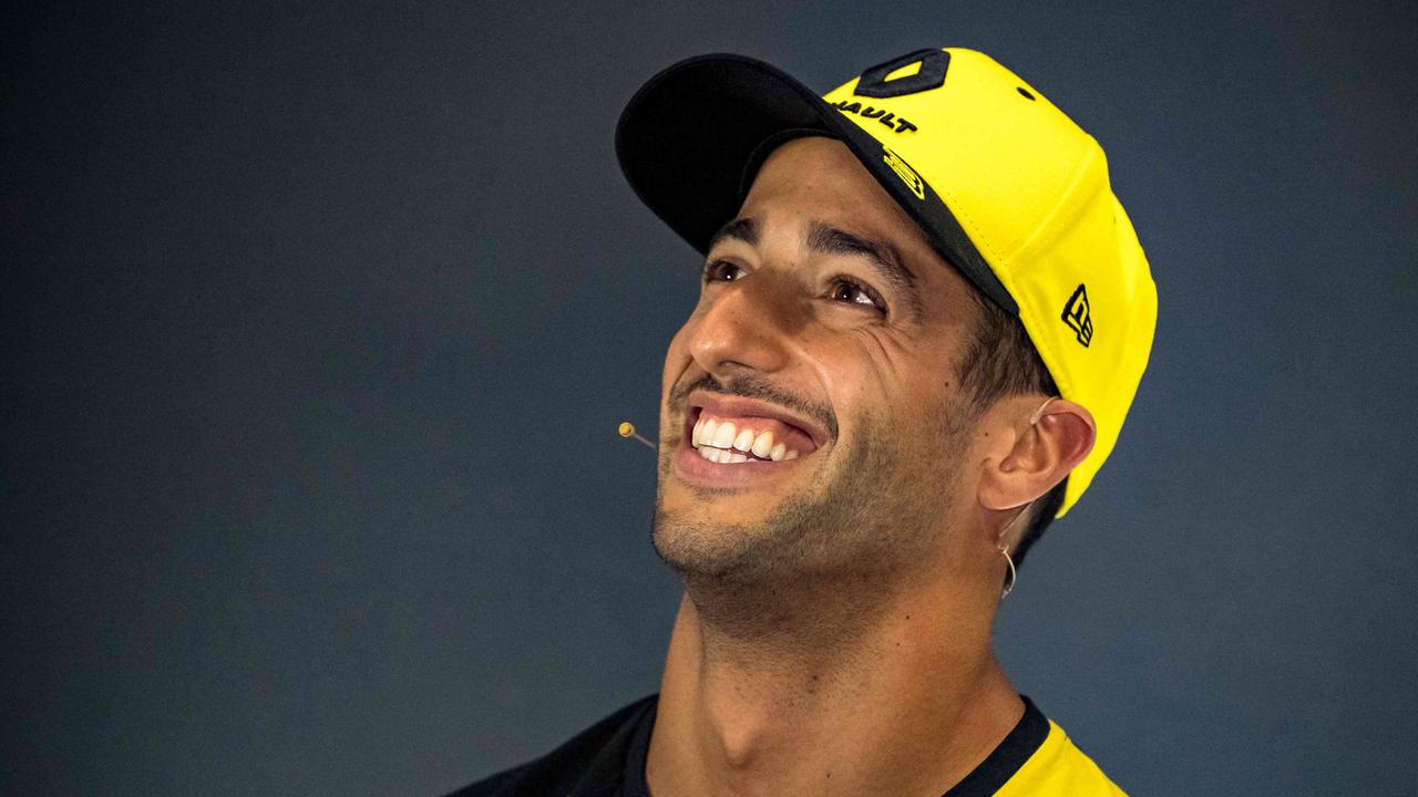 Renault's Australian driver Daniel Ricciardo was all smiles after a strong result at Silverstone. (Photo by ANDREJ ISAKOVIC / AFP)