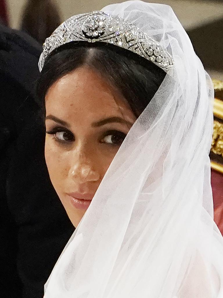 Meghan Markle at the altar on her wedding day. Picture: Getty