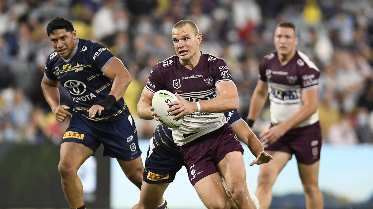 With Tom Trbojevic proving unstoppable, Manly can do anything. Picture: Ian Hitchcock/Getty Images