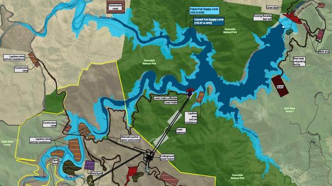 Images from the Initial Statement Advice report into the proposed Borumba Dam pumped hydro plant.