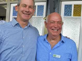 Rattler First Run - Saturday October 6, 2018. Gympie mayor Mick Curran with Chairman of the Rattler Ian McNichol. Picture: Donna Jones