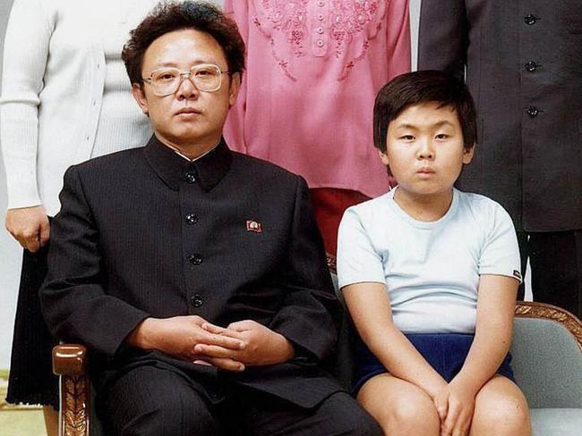 North Korean leader Kim Jong-il pictured with his son Kim Jong-nam as a small child. Picture: AFP