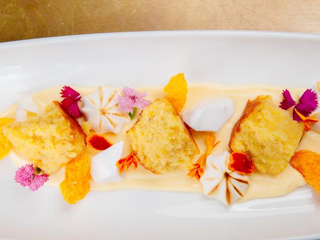 The Orange cake at the Mistelle restaurant in Double Bay. Picture: Jonathan Ng