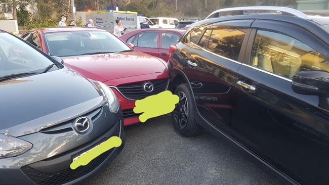 Images of the aftermath of an alleged rampage at a Sutherland carpark. Picture: Supplied