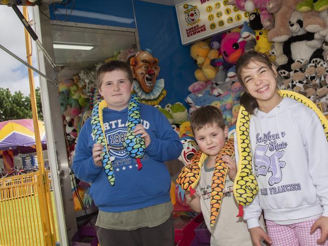 Nate Hensgen, Finn OÃ¢â‚¬â„¢Connor, Taylor Hicks Mildura Show 2024. Picture: Noel Fisher