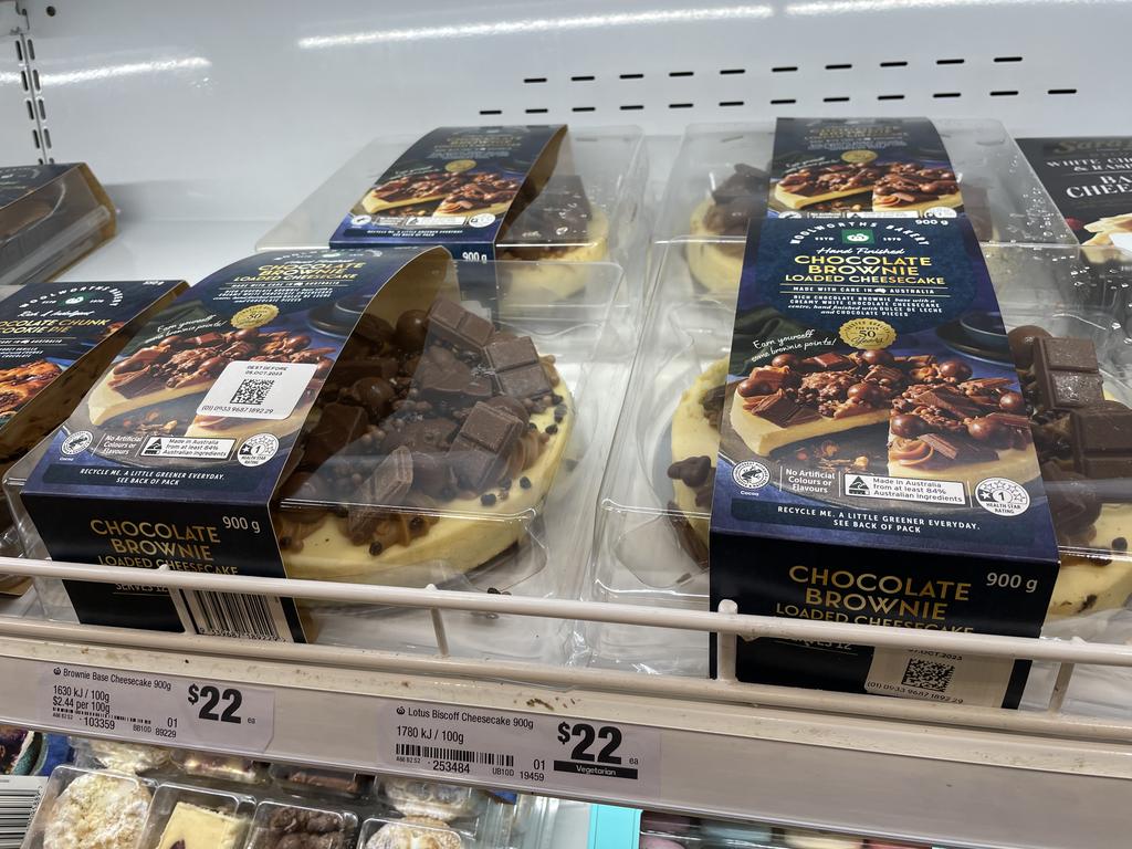 Woolworths Chocolate Brownie Loaded Cheesecake is one of the 150 new items added to stores. Picture: Supplied