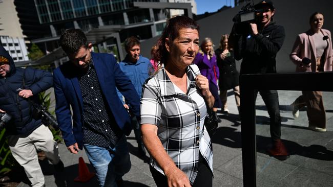 Kerry Dare, the widow of Alan Dare, leaves the Brisbane Coroners Court after giving evidence. Picture: Dan Peled / NewsWire