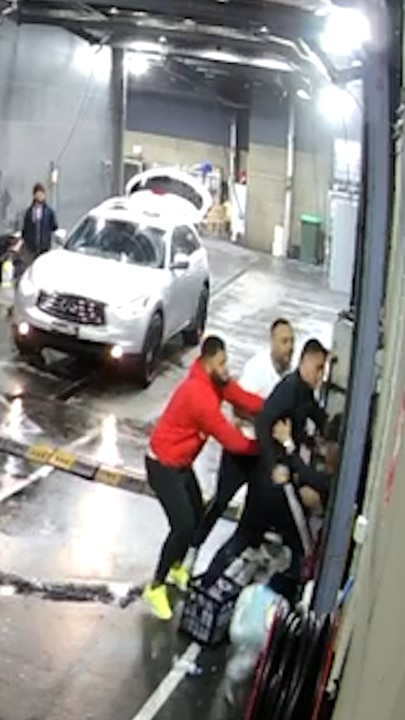 Watch: Savage petrol station brawl