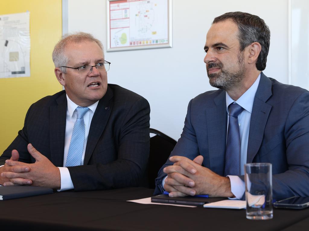 AMA president Omar Khorshid, pictured here with Prime Minister Scott Morrison, says the quarantine system in Australia needs improvement. Picture: Paul Kane/Getty Images