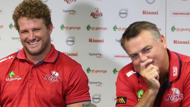 Reds skipper James Slipper and captain Nick Stiles. Picture: Annette Dew