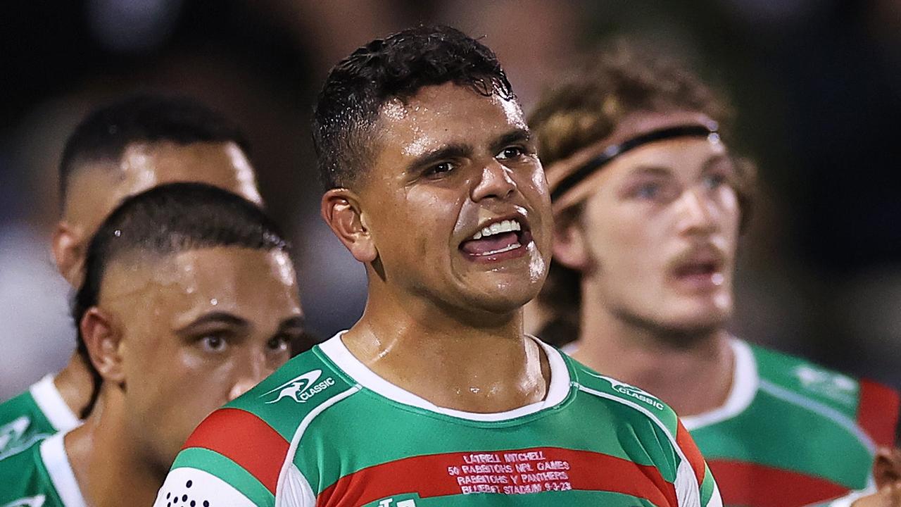 Mitchell was allegedly racially abused as he and his teammates went up the tunnel at halftime of their game against Penrith. Picture: Cameron Spencer/Getty Images