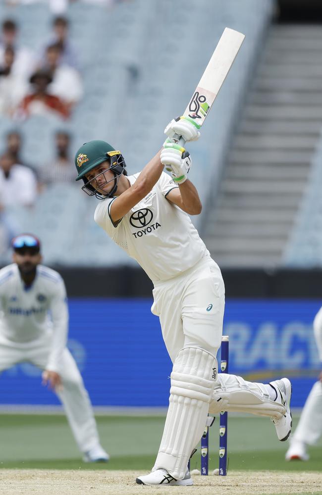 Nathan Lyon says Sam Konstas played a ‘special innings’ at the MCG on debut. Picture: Michael Klein