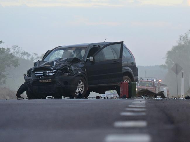 One of the cars involved in a fatal crash.