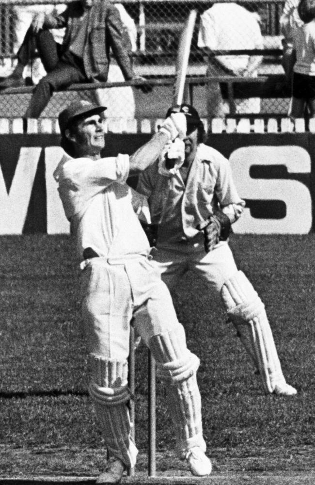 Ian Redpath hits a six during his illustrious cricket career.