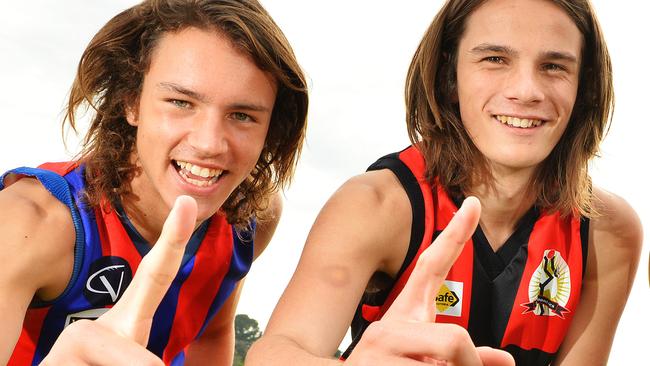 AFL draft chances Luke Davies-Uniake and Hunter Clark when they were selected in the Victorian School Sport Victoria U15 football team in 2014. Picture: Martin Reddy.