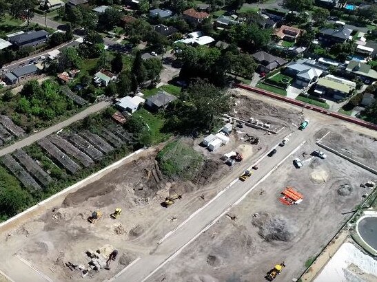 A screenshot of the video taken by John Illingsworth. It shows land cleared in Warriewood wetlands.