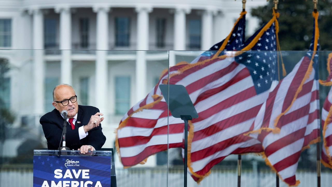 Rudy Giuliani told Donald Trump’s supporters, ‘let’s have trial by combat’. Picture: Brendan Smialowski/AFP