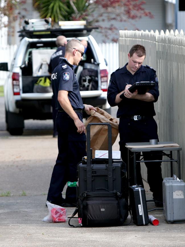 Police and paramedics were called to the home after a friend located Mr Morrow’s body. Picture: Steve Pohlner