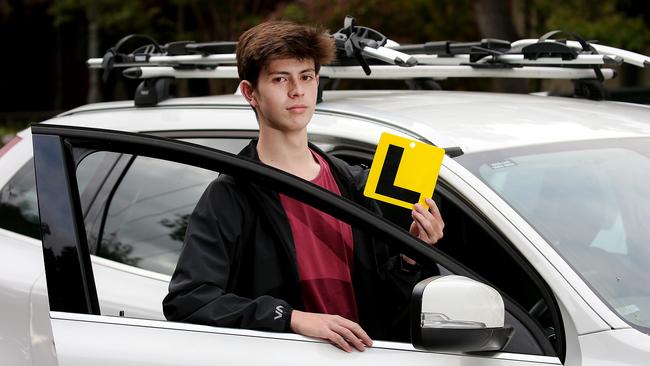 Learner driver Lewis Jan can no longer go driving due to the new restrictions but said he understood the decision. Picture: Ian Currie