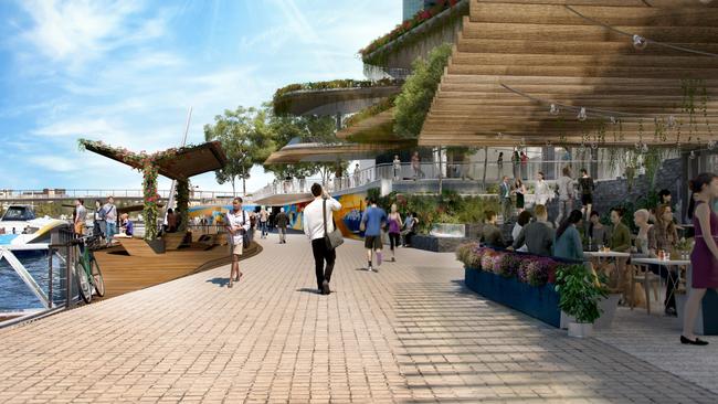 An artist’s impression of the Waterfront Brisbane development at Eagle Street Pier