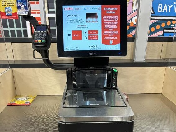 The self-serve checkout didn't have scales where your bag goes. Picture: Reddit