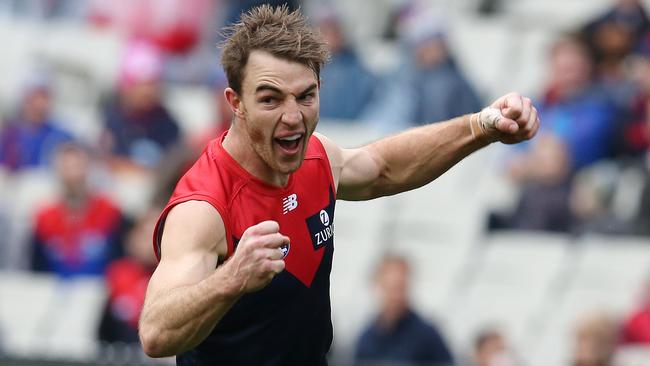 Tim Smith is pumped after a goal. Picture: Michael Klein