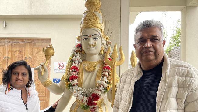 Sydney Shakti Temple, Cultural and Educational Centre communications director Aneeta Menon and her father Mathu Menon, who is the temple’s secretary.