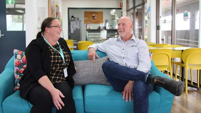 Gladstone Mindcare co-ordinator Dani Appleby and businessman Bob McCosker worked tirelessly to deliver the not-for-profit facility for the Gladstone community. With the generosity and input from a number of local businesses, the doors opened within eight months of purchasing 147 Goondoon Street. Picture: Rodney Stevens