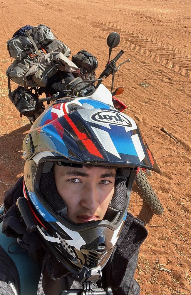 American resident Max Cramer had his Honda Crf 250L stolen from a Mount Gravatt address, while attempting to complete a lap of Australia on his motorbike.