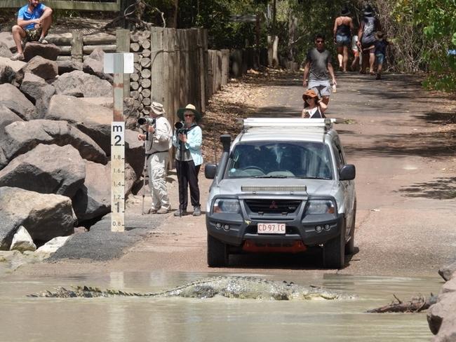 Even when there's not raging floodwaters or hidden potholes, there may still be hazards for drivers trying to cross Cahills Crossing. Picture: Supplied