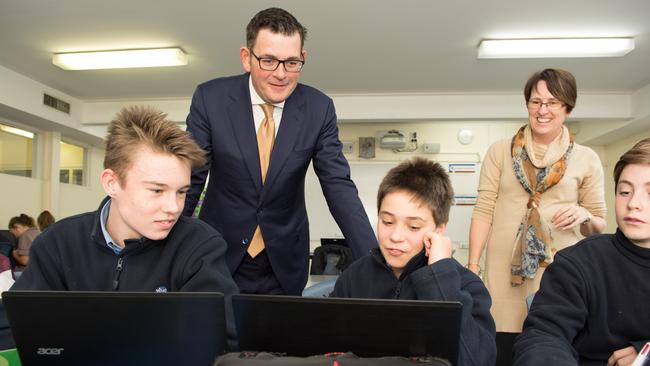 Victorian Premier Daniel Andrews visits Wheelers Hill Secondary College.