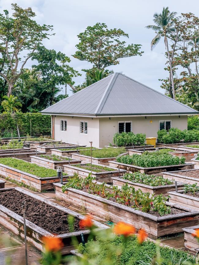 The kitchen garden brims with herbs and vegetables. Picture: James Vodicka