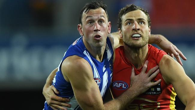 Gun ruckman Todd Goldstein isn’t on the trade table at North Melbourne. Picture: AFL Photos/Getty Images