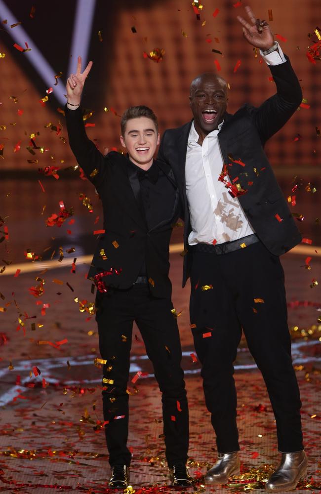 Harrison Craig wins The Voice 2013 and is joined on stage by his mentor Seal.