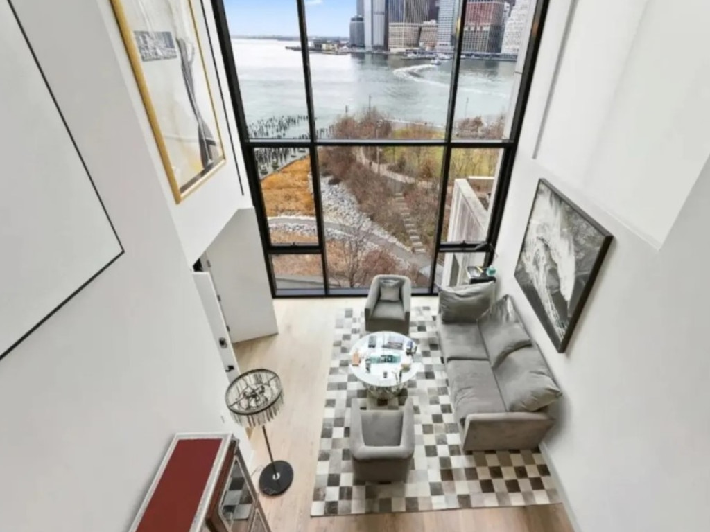 Lamar’s Brooklyn pad has breathtaking floor-to-ceiling views. Picture: Douglas Elliman/Realtor via NYPost