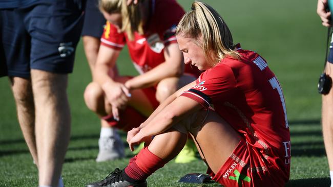 Just one conversation helped Adelaide United’s Meleri Mullan get her mental health on track. Picture: Mark Brake/Getty Images