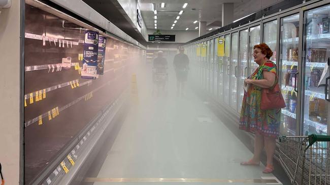 Cold isles were left shrouded in the mist of refrigerators cooling zero product. Photo: Supplied