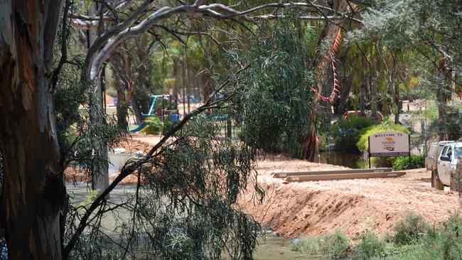 Riverbend Caravan Park was closed by the SES on Tuesday. Picture: Dylan Hogarth