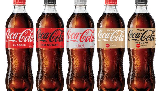 Coca-Cola has also updated the packaging on its beverages. Picture: Supplied