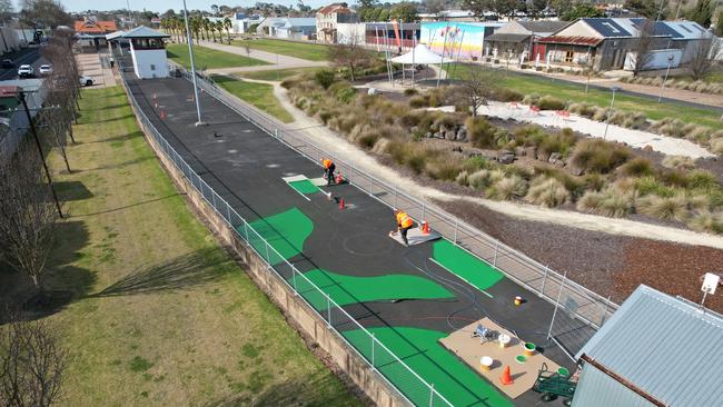 Works are underway on the 'Learn to Ride' facility on the western platform at the Railway Lands. Picture: City of Mount Gambier.