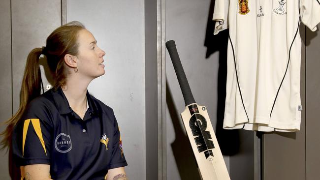 SA Scorpions leg-spinner Amanda-Jade Wellington will this season become the first cricketer to play in men's grade ranks for one club, Port Adelaide, and the women's competition for another West Torrens. Picture Dean Martin