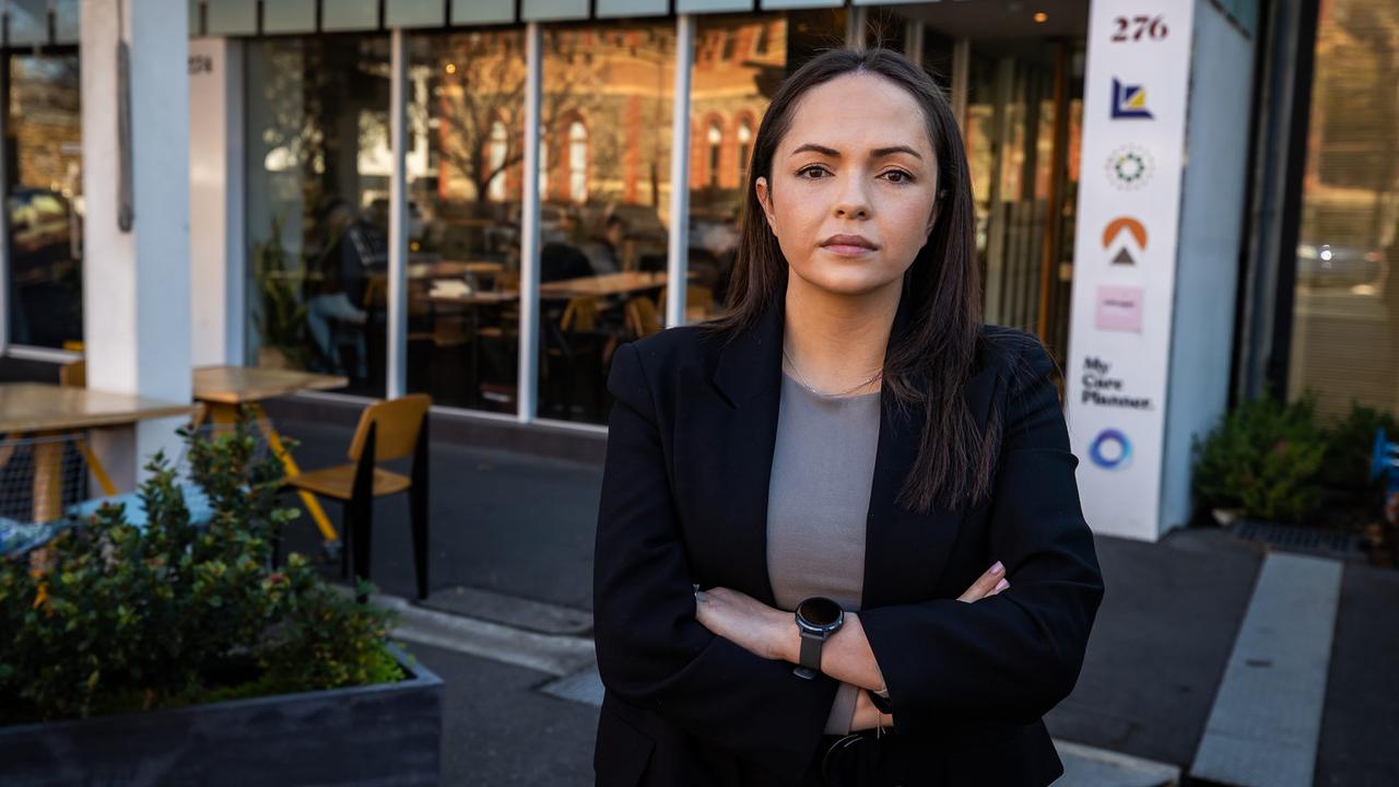 Gabby Hall, Managing Director My Care Planner, her business is shutting down in August with 500 clients that will be impacted, pictured on July 10th, 2024, in front of her Adelaide office. Picture: Tom Huntley