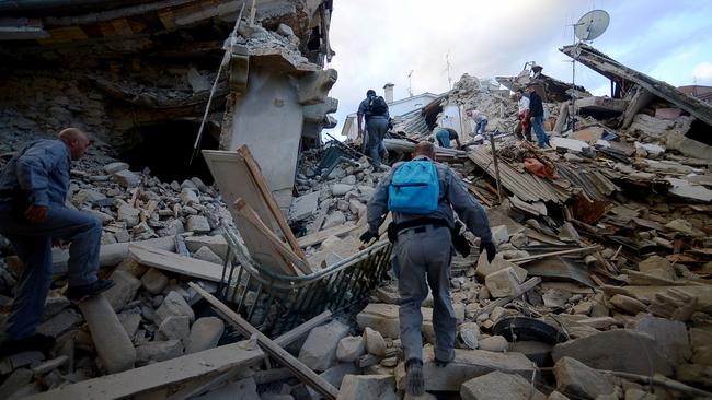 A 6.2-magnitude deadly earthquake has devastated dozens of mountain villages in central Italy. Picture: Filippo Monteforte